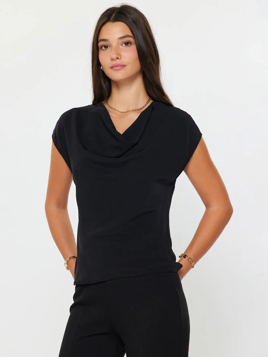 Cowl Neck Dolman Sleeve Top