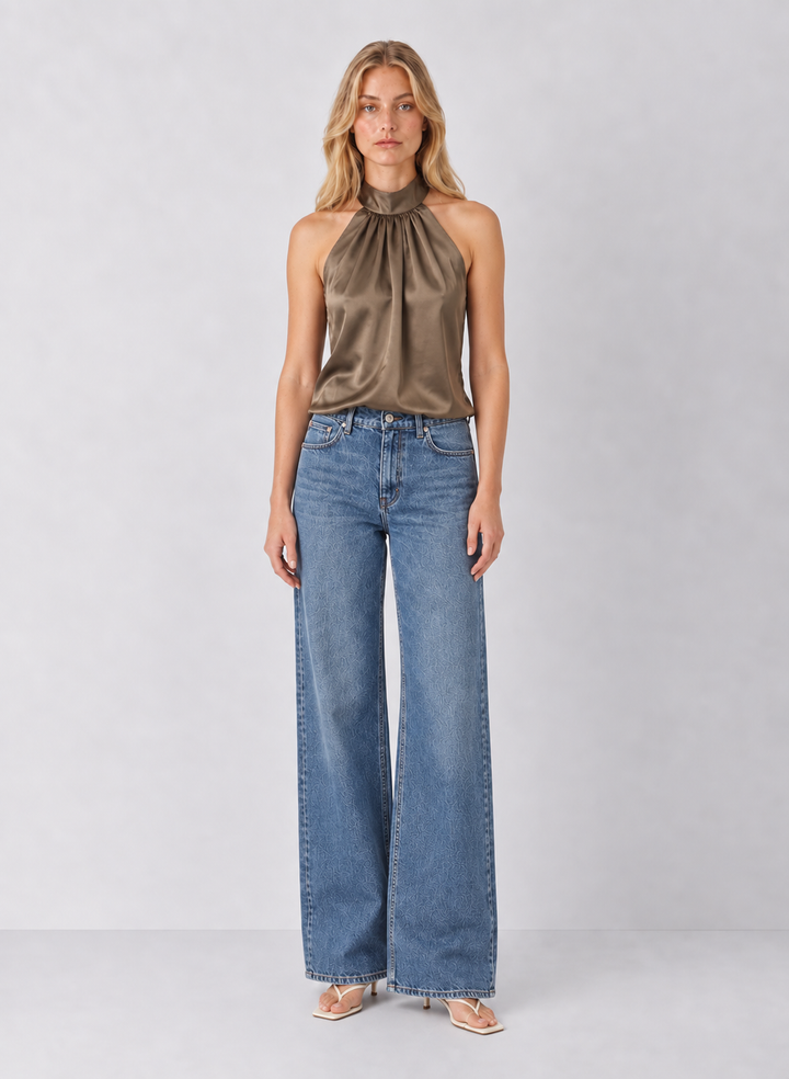 Elan Satin Halter Top
