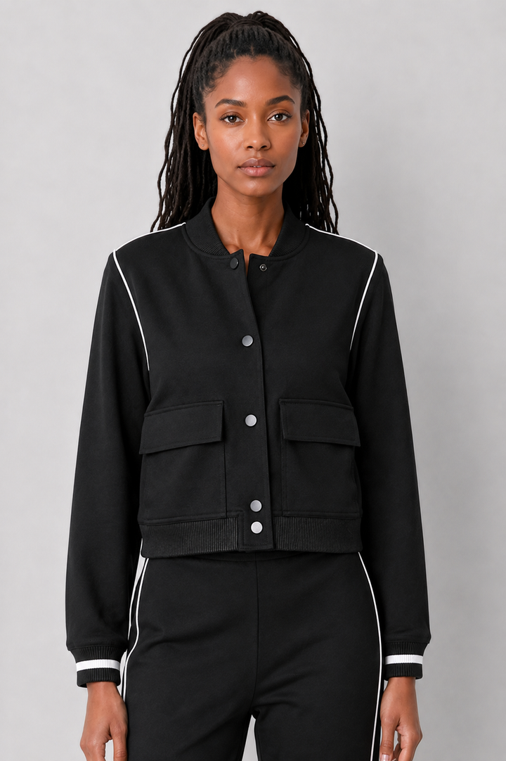 Elan Elle Contrast Bomber Jacket
