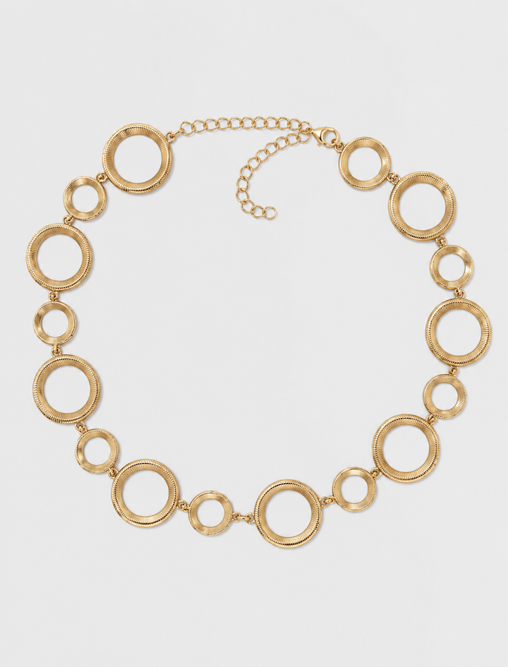Textured Circle Link Chain Belt