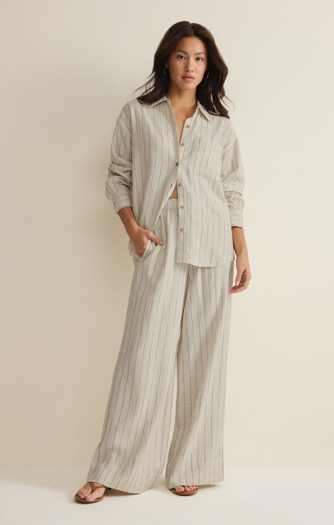 Preorder Z Supply Henri Striped Wide Leg Pants