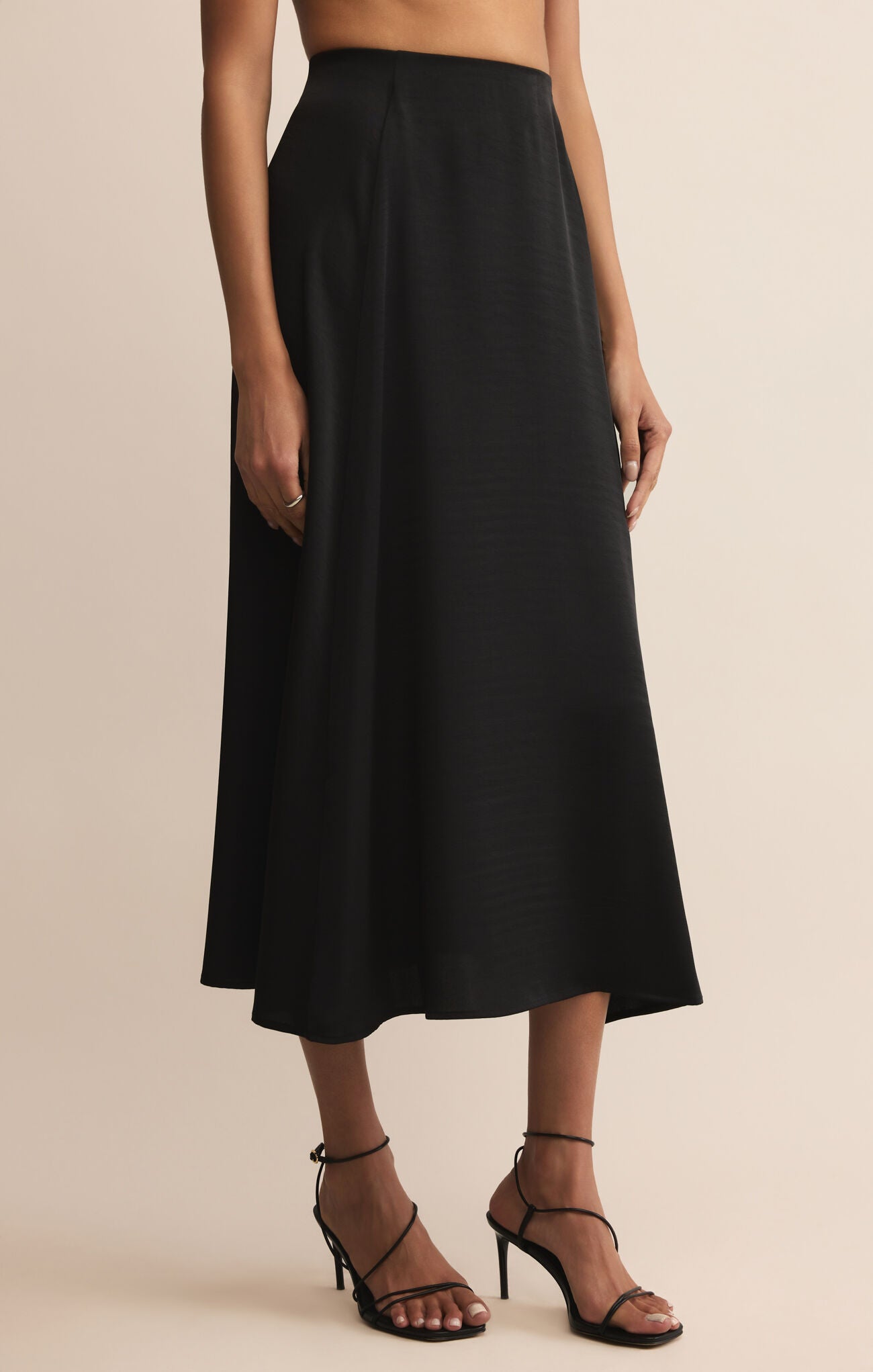 Z Supply Northpointe Satin Midi Skirt | High-Rise Satin Skirt