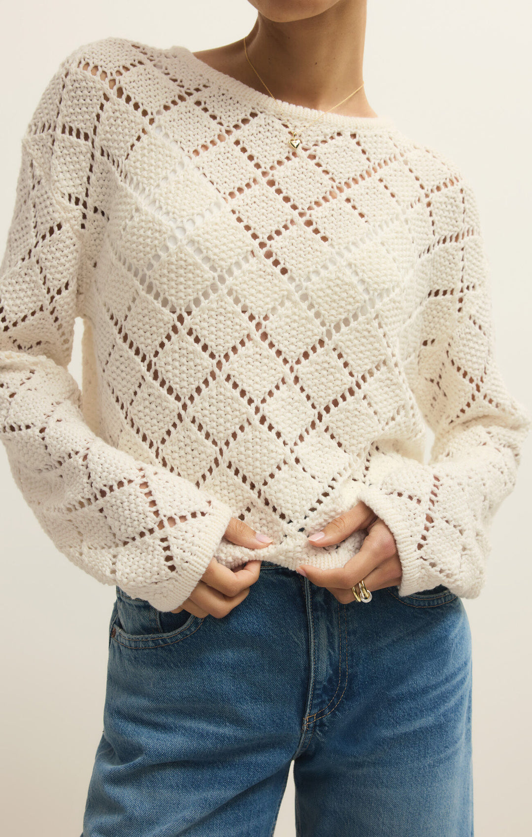 Z Supply Hullen Crochet Sweater