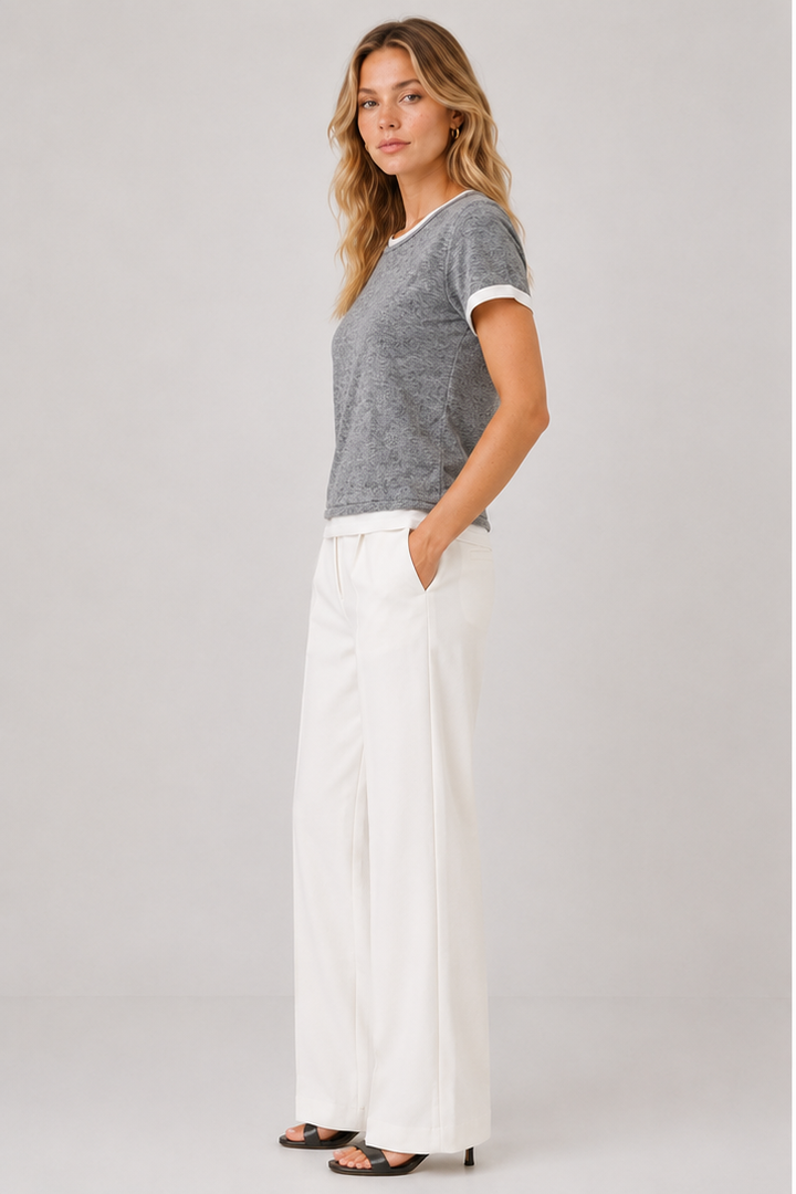 Double Layered Lightweight Knit Top