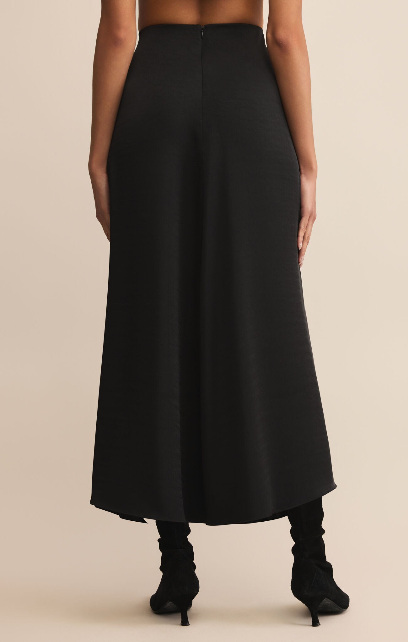 Z Supply Northpointe Satin Midi Skirt | High-Rise Satin Skirt