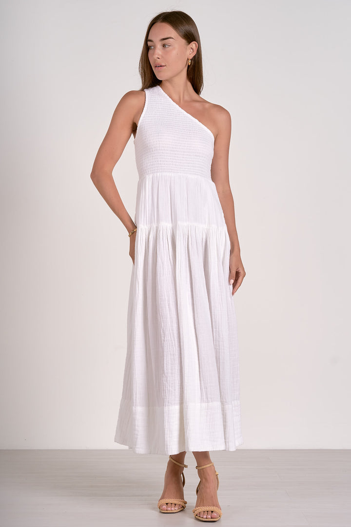 Off Shoulder Smocked Maxi Dress