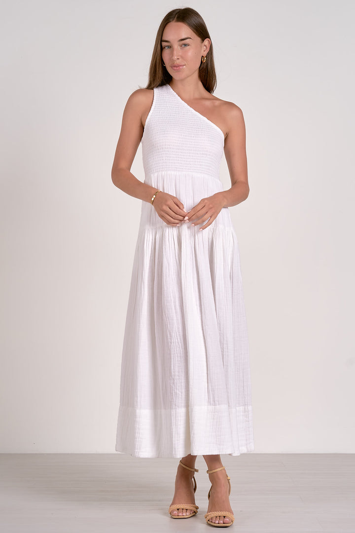 Off Shoulder Smocked Maxi Dress