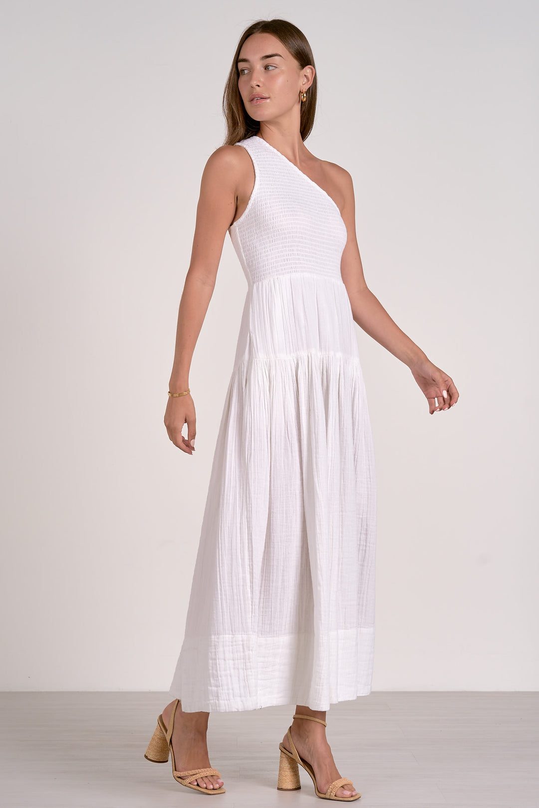 Off Shoulder Smocked Maxi Dress