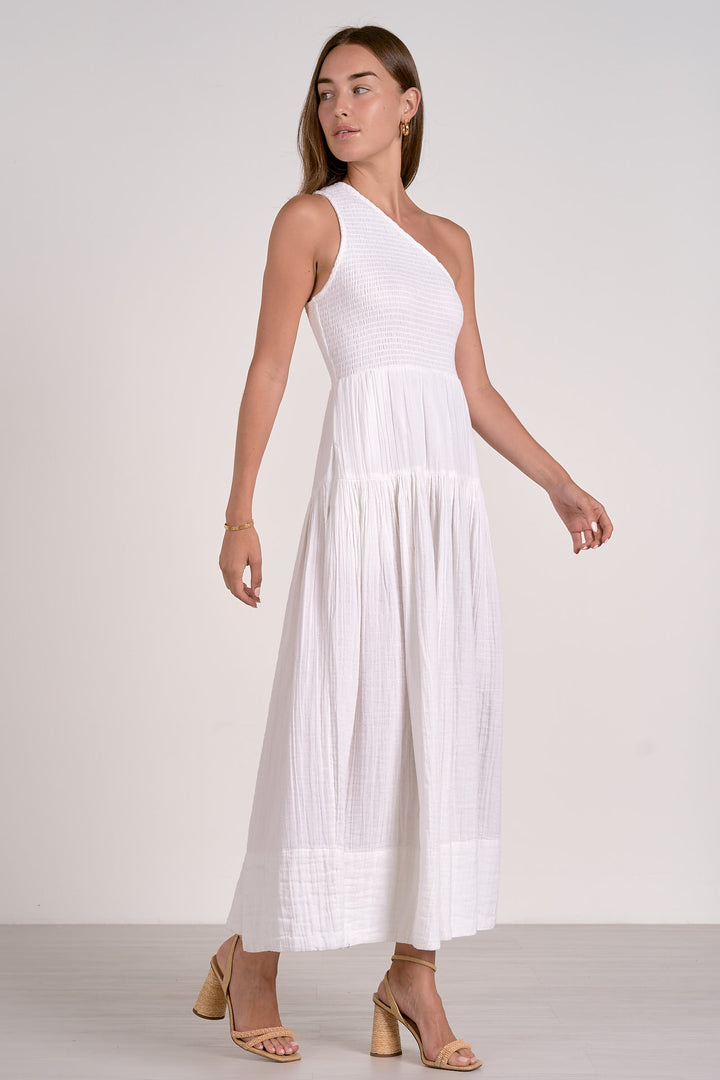 Off Shoulder Smocked Maxi Dress