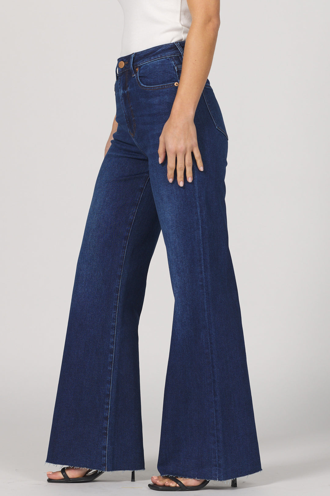 Dear John Denim Fiona Wide Leg Jeans Dark Knight