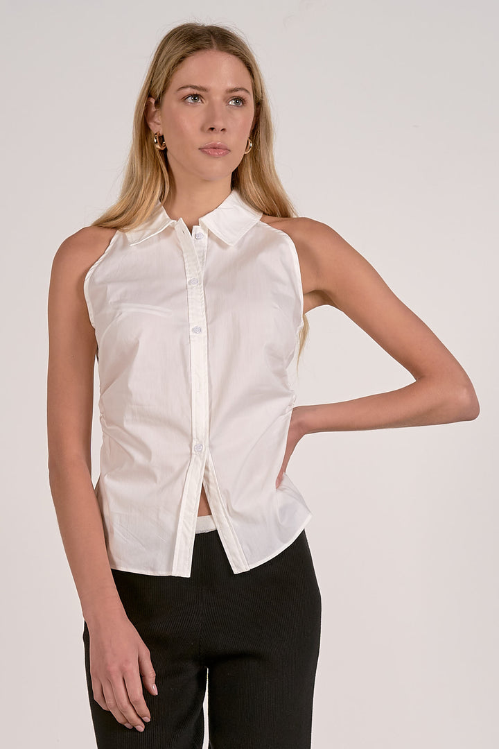 Elan Date Night Ruched Side Top