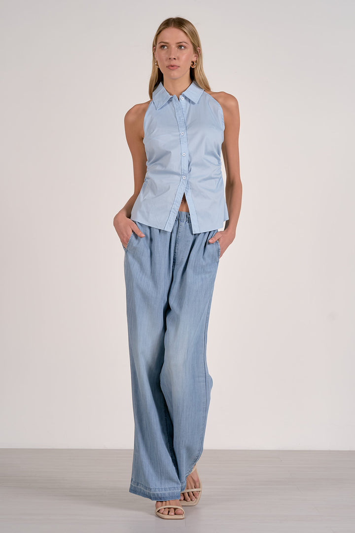 Elan Date Night Ruched Side Top