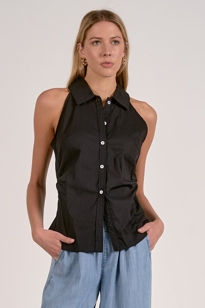 Elan Date Night Ruched Side Top
