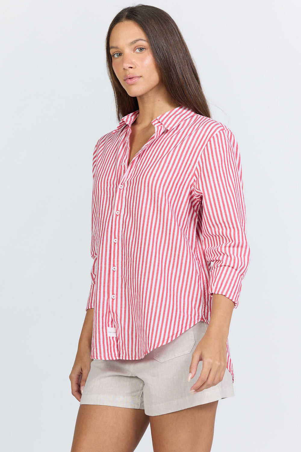 Preorder Dear John Lolita Button Down - Salsa Stripe