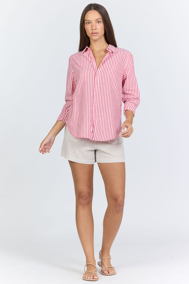 Preorder Dear John Lolita Button Down - Salsa Stripe