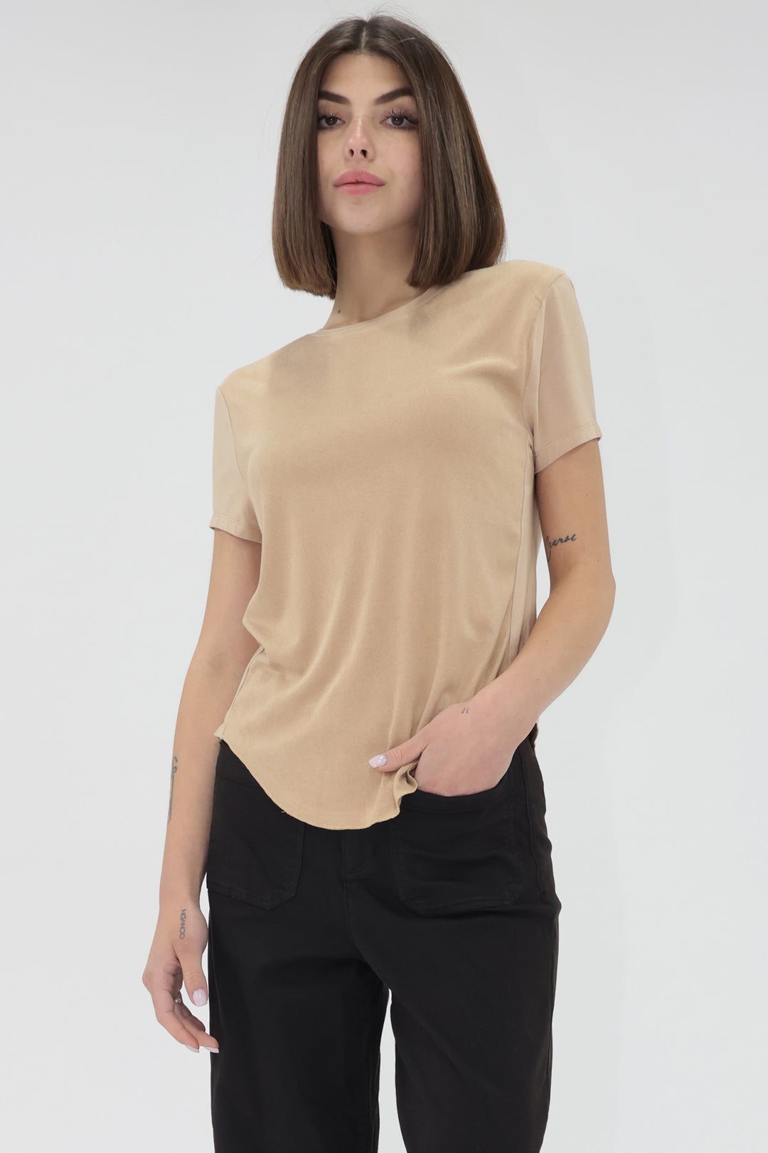 Elaina Full Vegan Suede Tee
