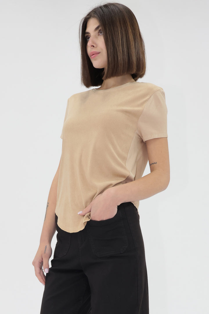 Elaina Full Vegan Suede Tee