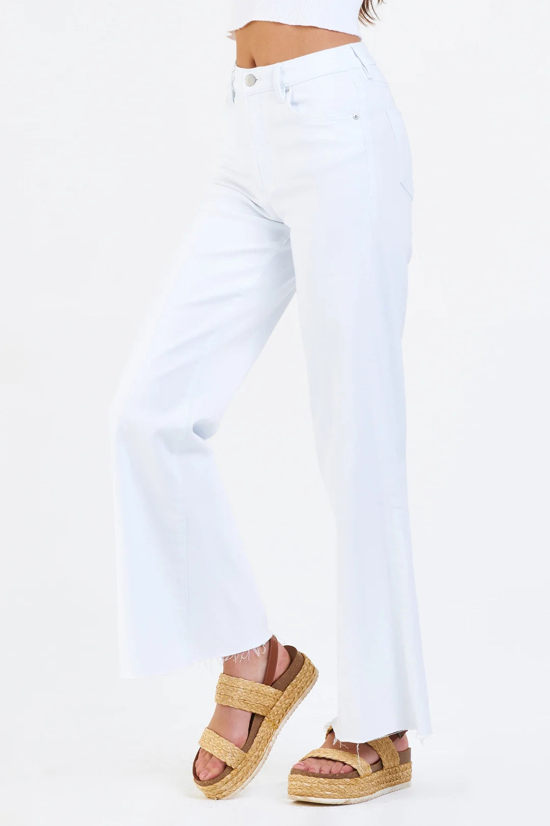 Dear John Denim Fiona Wide Leg Jeans - White