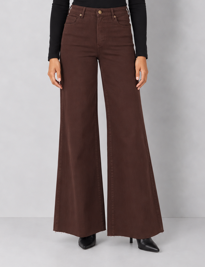 Dear John Fiona Wide Leg Jeans - Dark Oat